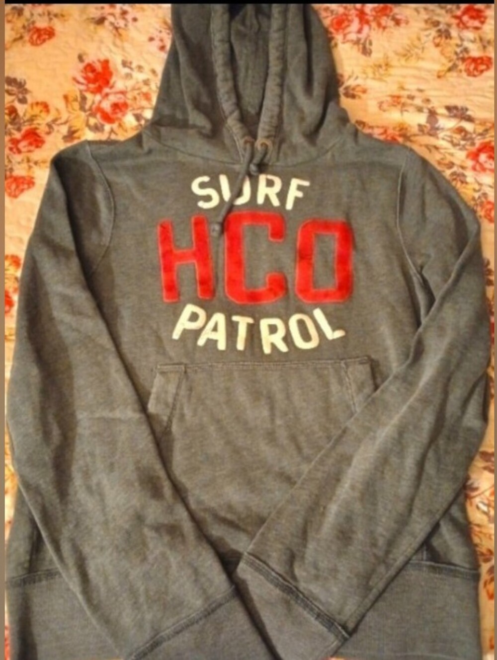 Surf Patrol Gray Hoodie with Red Logo